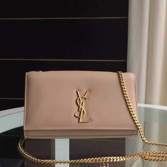 Replica Saint Laurent Medium Monogram Satchel In Beige Leather Handbags